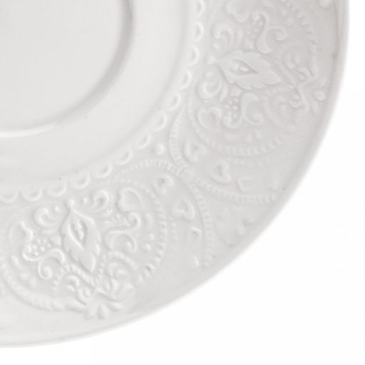 "Русь" Блюдце фарфоровое д160мм h23мм, белый, рельефный декор (подходит для чашки код 104845) (Китай)