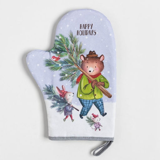 Набор Кухонный Magic winter, варежка-прихватка 20х28см, прихватка 19х19см, 100% хл - Этель фото 2