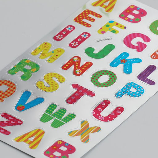 Цена за 4 шт. Наклейка пластик «Цифр. Буквы», 9.5×17.5 см, МИКС