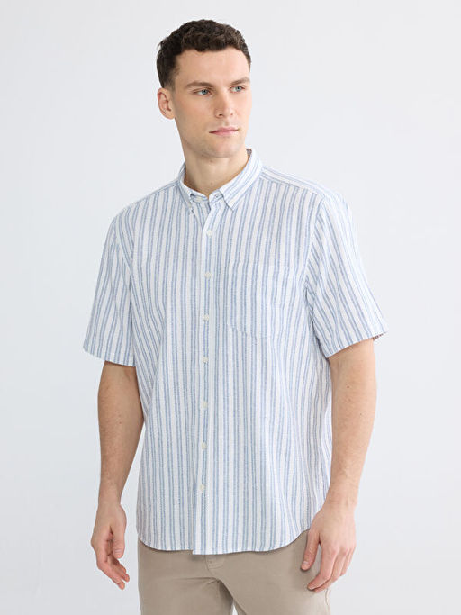 Regular Fit ?izgili Erkek G?mlek