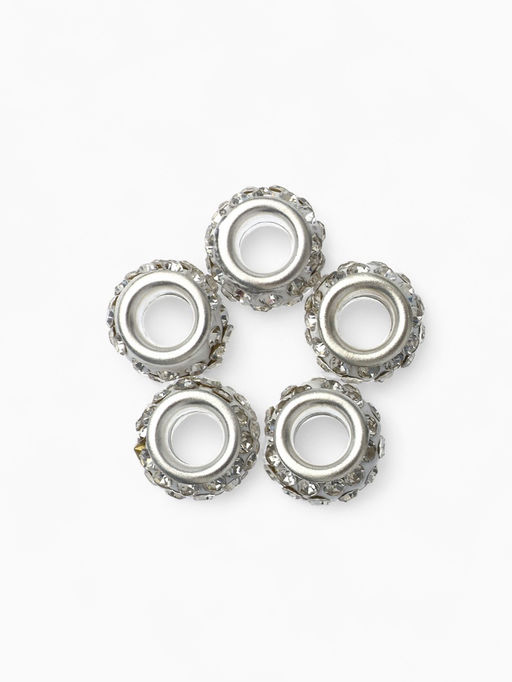 Цена за 5 шт. Шарм бусина «Шамбала» монпансье, для творчества, белые