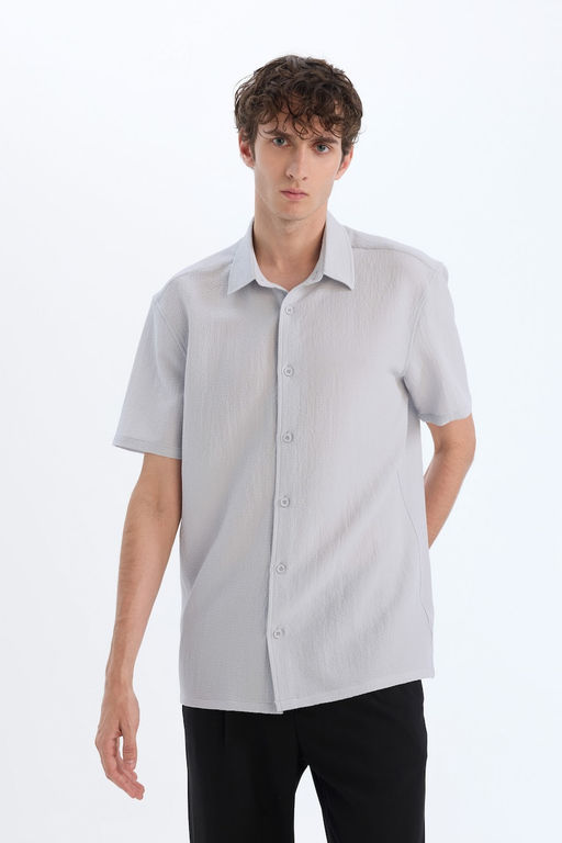 Regular Fit Polo Yaka Krink_l Yazl_k K_sa Kollu G_mlek - Defacto фото 4
