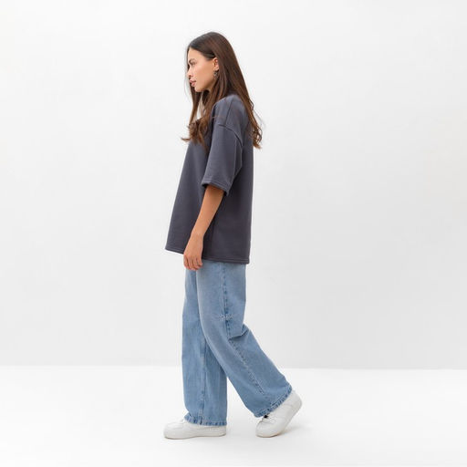 Футболка с нашивкой женская MIST Base, графит, размер 44