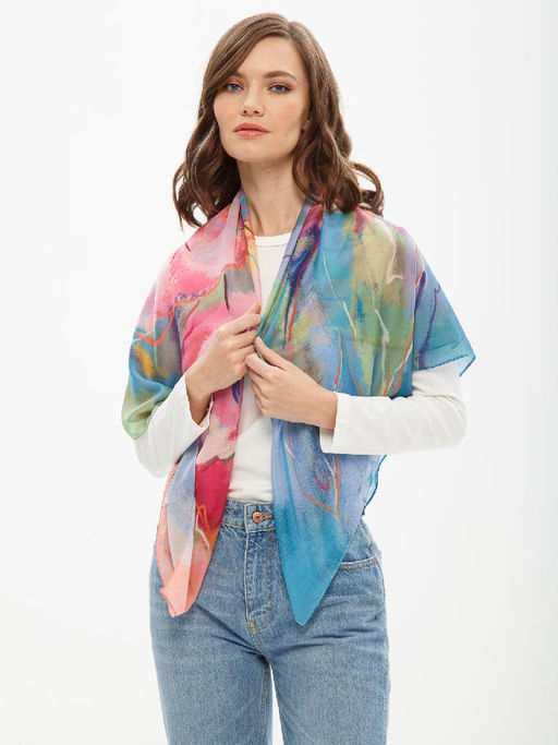 Платок жен. шелк+хл 110х110 DR22-8393-05 - Eleganzza фото 3