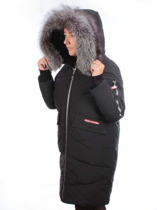 CU-19056 BLACK Пальто женское зимнее CUTEELF (200 гр. холлофайбера) - Fashion фото 13