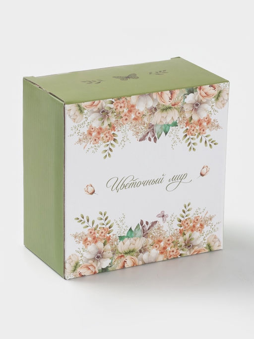 Чайная пара Доляна Цветы, 2 предмета: чашка, 250 мл, блюдце d=15 см, фарфор, белая