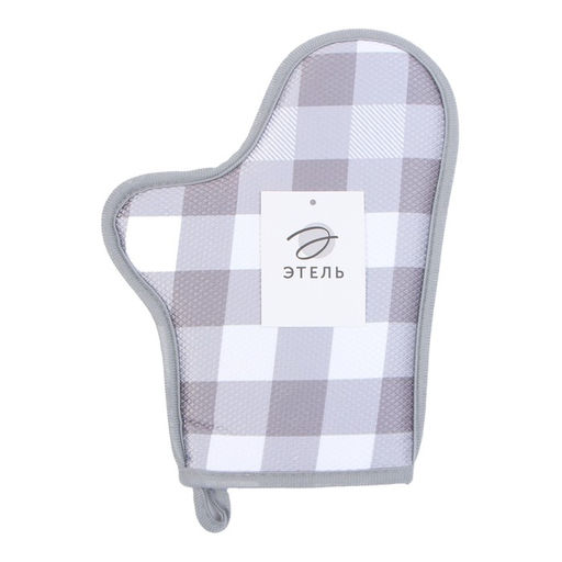 Варежка-прихватка Этель Клетка 27*20 см, 100% п/э  фото 4