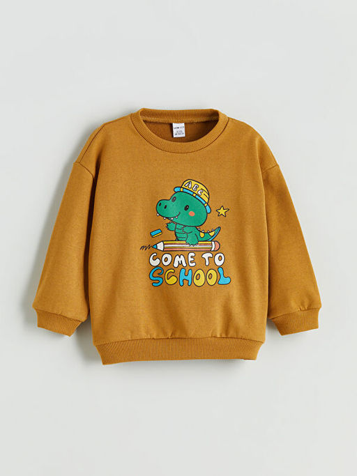 Dinozor Bask?l? Erkek ?ocuk Sweatshirt