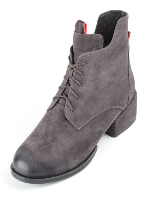 04-R178-2 GREY Ботинки зимние женские (натуральная замша, натуральный мех) - Фабричный китай фото 7
