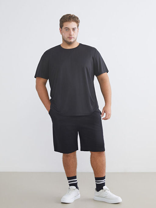 B?y?k Beden Bisiklet Yaka Erkek Spor Ti??rt