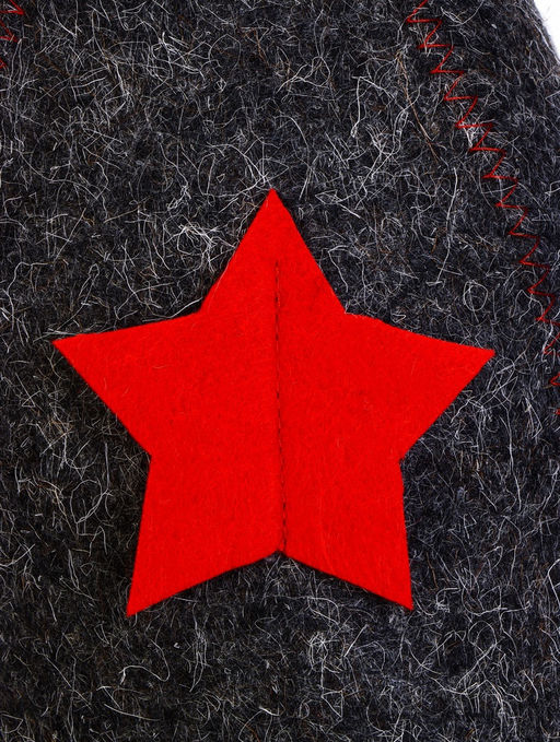 Шапка для бани и сауны Будёновка, полиэфир, шерсть, серая