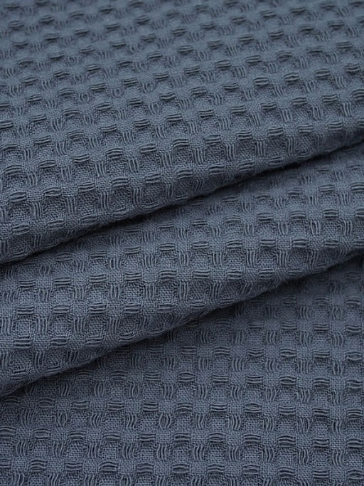 Вафельное премиум-полотно Italy цв.Темно-серый с синим оттенком, ш.1.5м, хлопок-100%, 240гр/м.кв - Купава фото 2