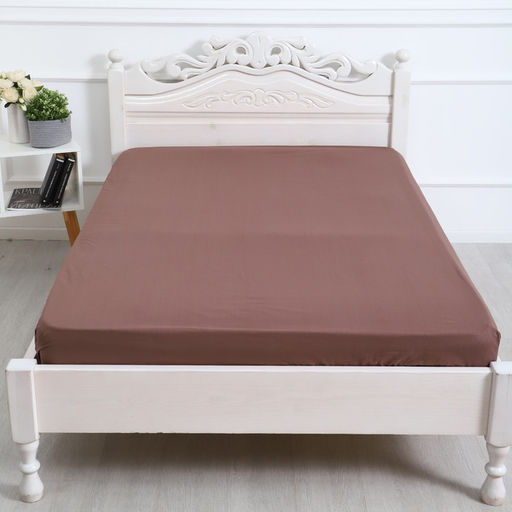 Простыня на резинке Атра 180х200х20, цвет мокко бязь 120г/м, хлопок  фото 2