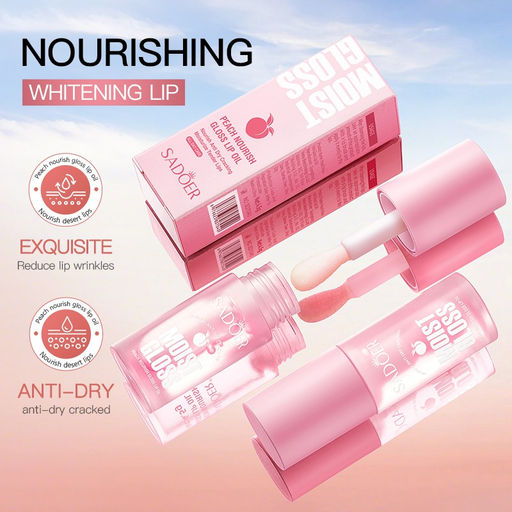 SADOER Масло-блеск для увлажнения и питание губ, персик