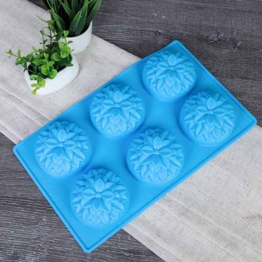 Форма для выпечки 6 ячеек силиконовая Цветы Хризантема 7х3,5 см / V-940 / уп 200/ 0,11/ 28,4*17*3,5 - Галеонтрейд фото 2