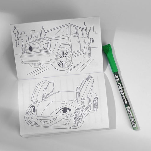 Цена за 2 шт. Блокнот с раскраской А6 и шариковая экоручка Кот - Artfox фото 3