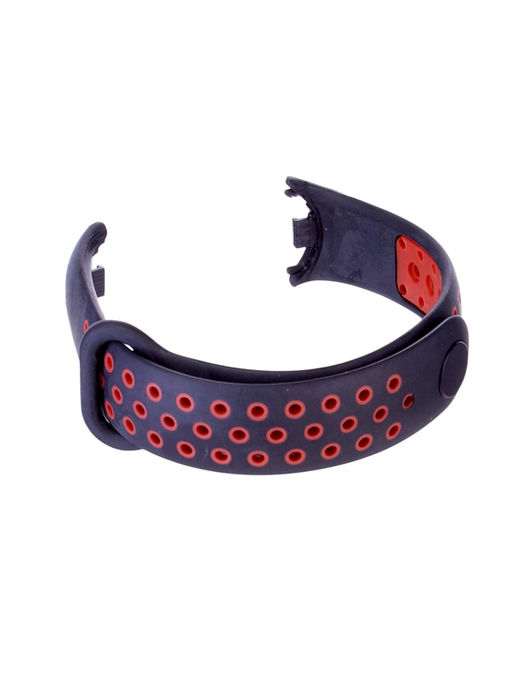 Ремешок Luazon для фитнес-браслета Mi Band 8/9, с перфорацией, чёрно-красный