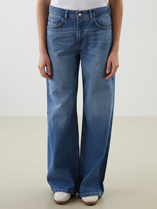 Wideleg Kad?n Jean Pantolon