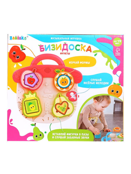 Музыкальная игрушка «Бизидоска. Фрукты», звук, свет, МИКС