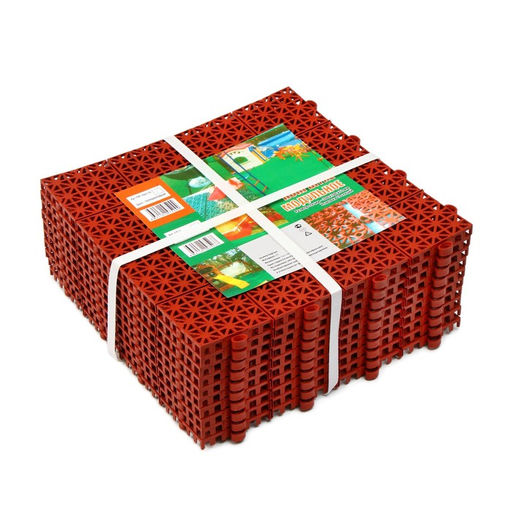 Цена за 10 шт. Модульное покрытие, 30×30×1.1 см, пластик, терракотовый, 1 шт.