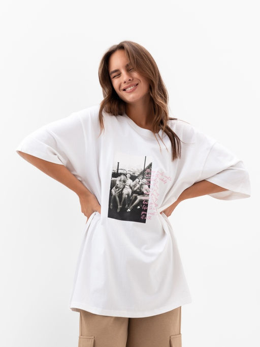 Футболка женская MIST Girl&apos;s rules, размер 48, белая