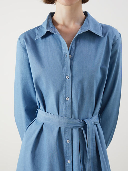 G?mlek Yaka Kad?n Jean Elbise