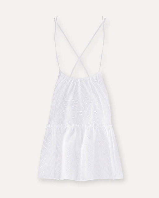 Платье из хлопковой ткани с перфорированным зигзагообразным узором - Incity фото 7