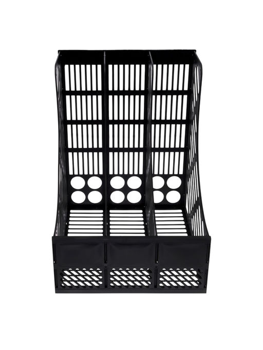 Лоток вертикальный, 3-х секционный, разборный, чёрный