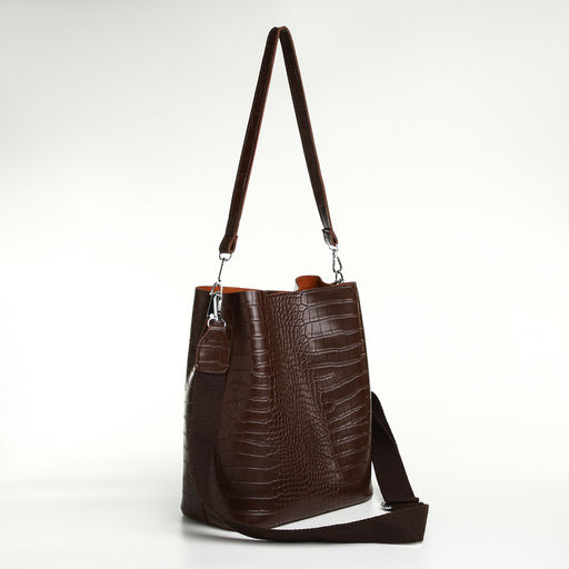 Сумка женская TEXTURA на магните, 24×14×29 см, коричневая