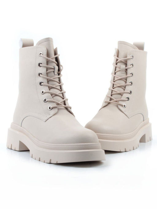 04-PAS70-2Z LT. BEIGE Ботинки зимние женские (натуральная кожа, 100% шерсть)