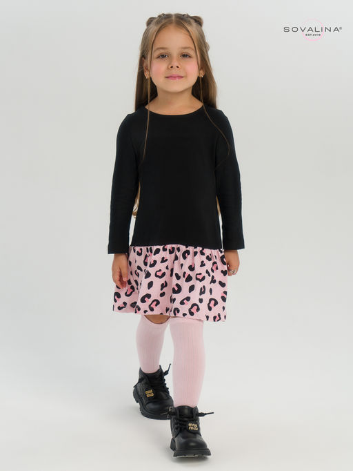 Платье Алиса дл/р черный-нежный леопард - Sovalina фото 15