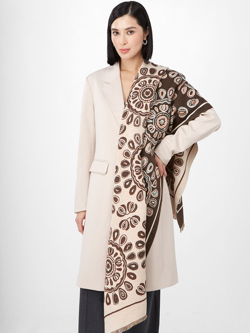 в составе ШЕРСТЬ и КАШЕМИР Большой, мягкий, теплый однотонный двусторонний палантин. - Tantino фото 3