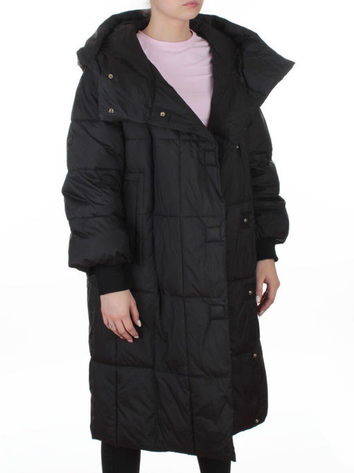 8892 BLACK Пальто зимнее женское (200 гр. холлофайбер)