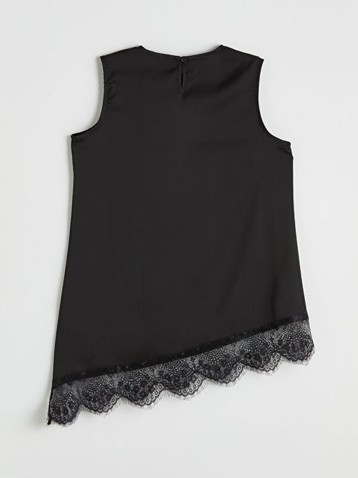 Bisiklet Yaka Dantel Detayl? Bluz