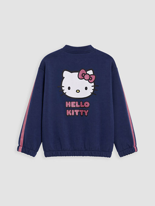 Hello Kitty Bask?l? K?z ?ocuk Soft Touch Fermuarl? Sweatshirt