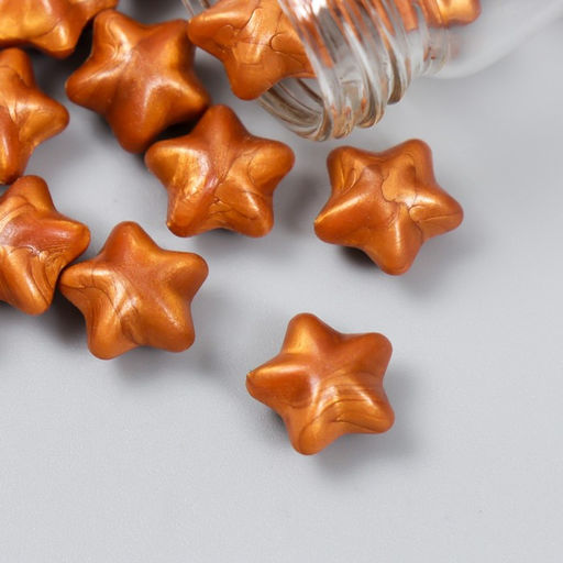 Сургуч в гранулах в баночке Звёздочки медный перламутр 16 гр 7х3х3 см - Арт узор фото 3