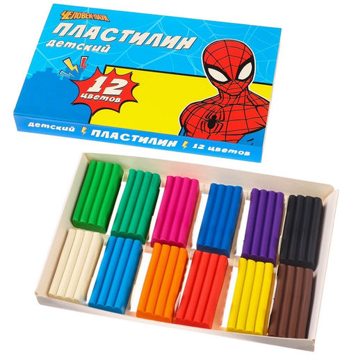 Пластилин Детский, 12 цветов, 180 г, Человек-паук - Marvel фото 7