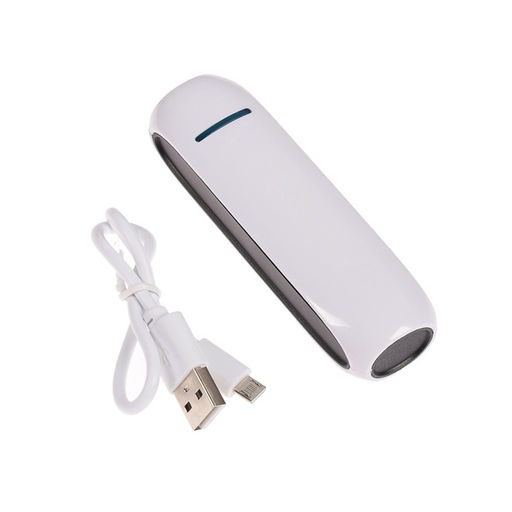 Внешний аккумулятор Luazon PB-07, 2200 мАч, USB, 1 А, провод в комплекте, бело-чёрный
