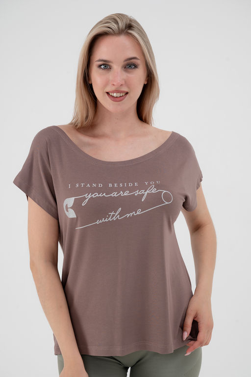 Футболка женская из вискозы Лирика какао You are safe - Амадэль фото 8