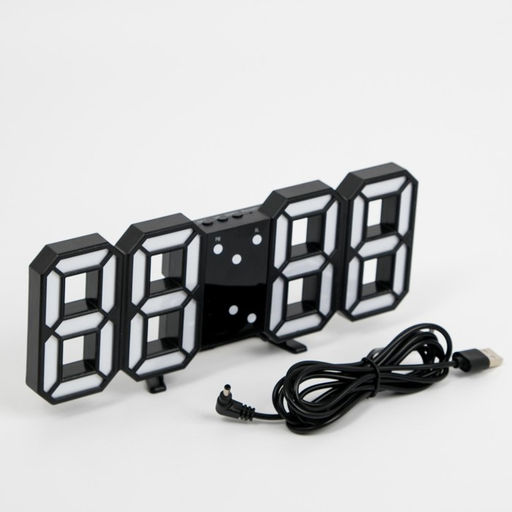 Часы электронные «Цифры», USB, настольные, настенные, на подвесе, 9×3×23 см, зелёная индикация