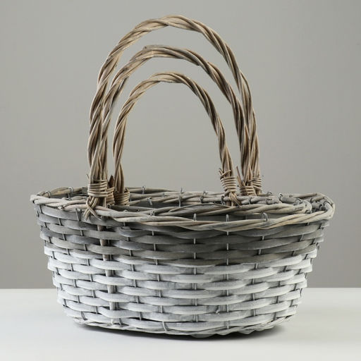 Корзина плетёная для хранения Knute, ива, серая, набор 3 шт.