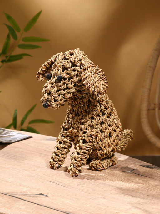 Сувенир плетёный «Собака», 33×26×33х см, сиграсс, светлый