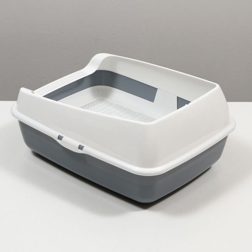 Лоток для кошек совок+ сетка 50.5×39×23 см, серый