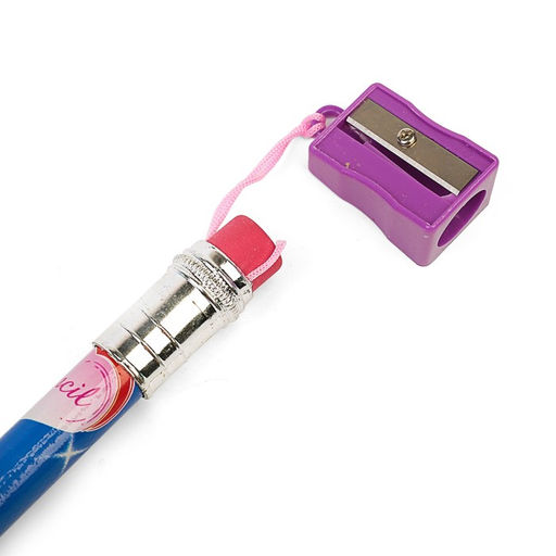 Цена за 12 шт. Карандаш чернографитный с ластиком Гигант Calligrata, 38 см, с точилкой, МИКС  фото 4