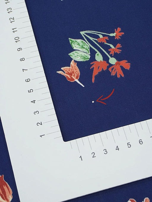 Штапель Премиум Цветочная пьеса на темно-синем, СОРТ2, ш.1.43м, вискоза-100%, 120гр/м.кв - Купава фото 11