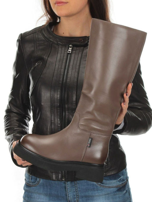 02-FG678-2BM BROWN Сапоги зимние женские (натуральная кожа, натуральный мех (еврозима))