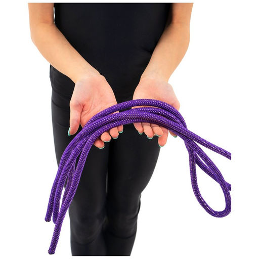 Скакалка гимнастическая утяжелённая Grace Dance, с люрексом, 3 м, 180 г, цвет фиолетовый/золотистый  фото 8