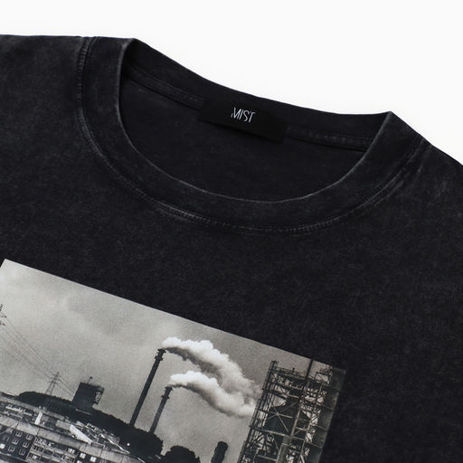 Футболка мужская MIST «Город» из вареного хлопка, черный, р-р XL
