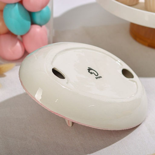 Подставка для яиц Доляна «Зайка», 25×18×9 см, доломит, розовая