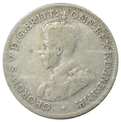 Монета 3 пенса 1927 года Австралия
